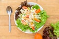 Mixed fresh vegetables salad in white dish Royalty Free Stock Photo