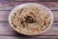 Mixed fried rice top view Royalty Free Stock Photo