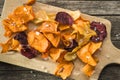 Mixed fried vegetable chips. Royalty Free Stock Photo