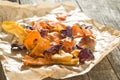 Mixed fried vegetable chips. Royalty Free Stock Photo