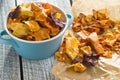 Mixed fried vegetable chips. Royalty Free Stock Photo