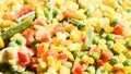 Mixed frozen vegetables background. Stocking up vegetables for winter storage Royalty Free Stock Photo