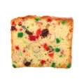 mixed fruit cake isolated on white Royalty Free Stock Photo