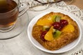 Mixed fruit Danish pastry Royalty Free Stock Photo