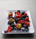 mixed fruit and ingredients with strawberry, raspberry, blueberry, blackberry Royalty Free Stock Photo