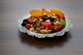 Mixed fruit and nuts Royalty Free Stock Photo