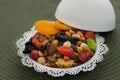 Mixed fruit and nuts Royalty Free Stock Photo