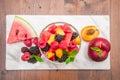 Mixed fruit salad with fresh fruit Royalty Free Stock Photo