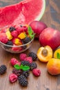 Mixed fruit salad with fresh fruit Royalty Free Stock Photo