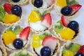 Mixed fruit tart strawberry, kiwi ,orange and grape Royalty Free Stock Photo