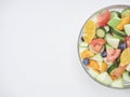 Mixed fruit and vegetable salad in a glass bowl Royalty Free Stock Photo