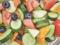 Mixed fruit and vegetable salad in a glass bowl Royalty Free Stock Photo