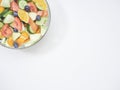 Mixed fruit and vegetable salad in a glass bowl Royalty Free Stock Photo