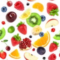 Mixed fruits. Fruits seamless pattern. Background