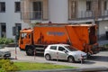Mixed garbage in large quantities in the construction container. Sorting, Zero waste. second hand space. Recycling mixed