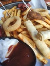 Mixed grill, snack and potato platter