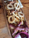 Mixed grill, snack and potato platter