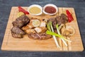 Mixed grilled meats platter Royalty Free Stock Photo