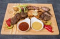 Mixed grilled meats platter Royalty Free Stock Photo