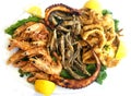Mixed grilled seafood Royalty Free Stock Photo