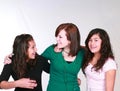 Mixed group of laughing teen girls Royalty Free Stock Photo