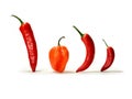 Mixed Hot Chillies Panorama Royalty Free Stock Photo