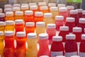 Mixed ice cold juice in plastic bottle Royalty Free Stock Photo