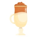 Mixed ice latte icon cartoon . Drink glass