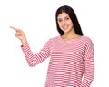 Mixed Indian woman with finger point up Royalty Free Stock Photo