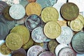 Mixed international coins. Royalty Free Stock Photo