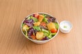 mixed lettuce sprout salad, chicken nuggets, green asparagus, cherry tomatoes Royalty Free Stock Photo