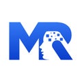 Mixed logo template M and R, with human head shape on R