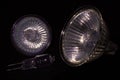 Mixed lot of halogen lamps close-up