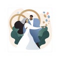 Mixed marriage abstract concept vector illustration.