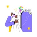 Mixed marriage abstract concept vector illustration.