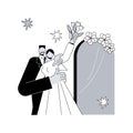 Mixed marriage abstract concept vector illustration.