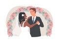 Mixed marriage isolated concept vector illustration.