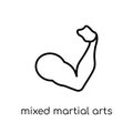 mixed martial arts icon. Trendy modern flat linear vector mixed Royalty Free Stock Photo