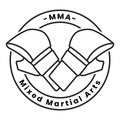 Mixed Martial Arts or MMA line art vector logo for apps or website