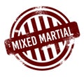 Mixed Martial Arts - red round grunge button, stamp