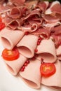 Mixed Meat coldcut texture closeup background Royalty Free Stock Photo