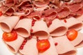 Mixed Meat coldcut texture closeup background Royalty Free Stock Photo