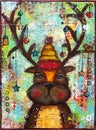 Mixed Media Reindeer