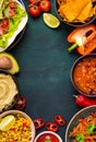 Mixed mexican food background