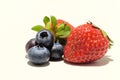 Mixed Mixed Strawberry and Blueberry on white Royalty Free Stock Photo