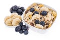 Mixed Muesli with Blueberries and Bananas Royalty Free Stock Photo