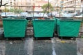 Mixed municipal solid waste containers awaiting collection in Beirut, Lebanon Royalty Free Stock Photo