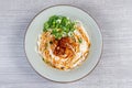 Scallion noodles, Mixed noodles with spring scallion, oil and soy sauce