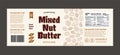 Mixed nut butter label and packaging design template Royalty Free Stock Photo