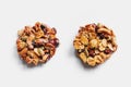 Mixed Nuts, Almond, Cereal, Cashew, Seeds and Cranberry, on white background